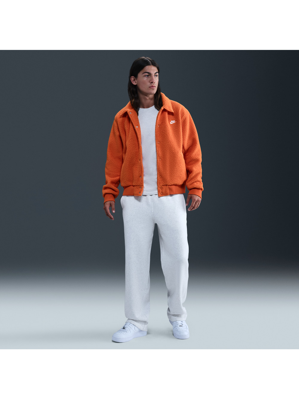 Mens L Nike Sportswear Club Fleece Bungee Pants Birch Heather/White IF0488-051